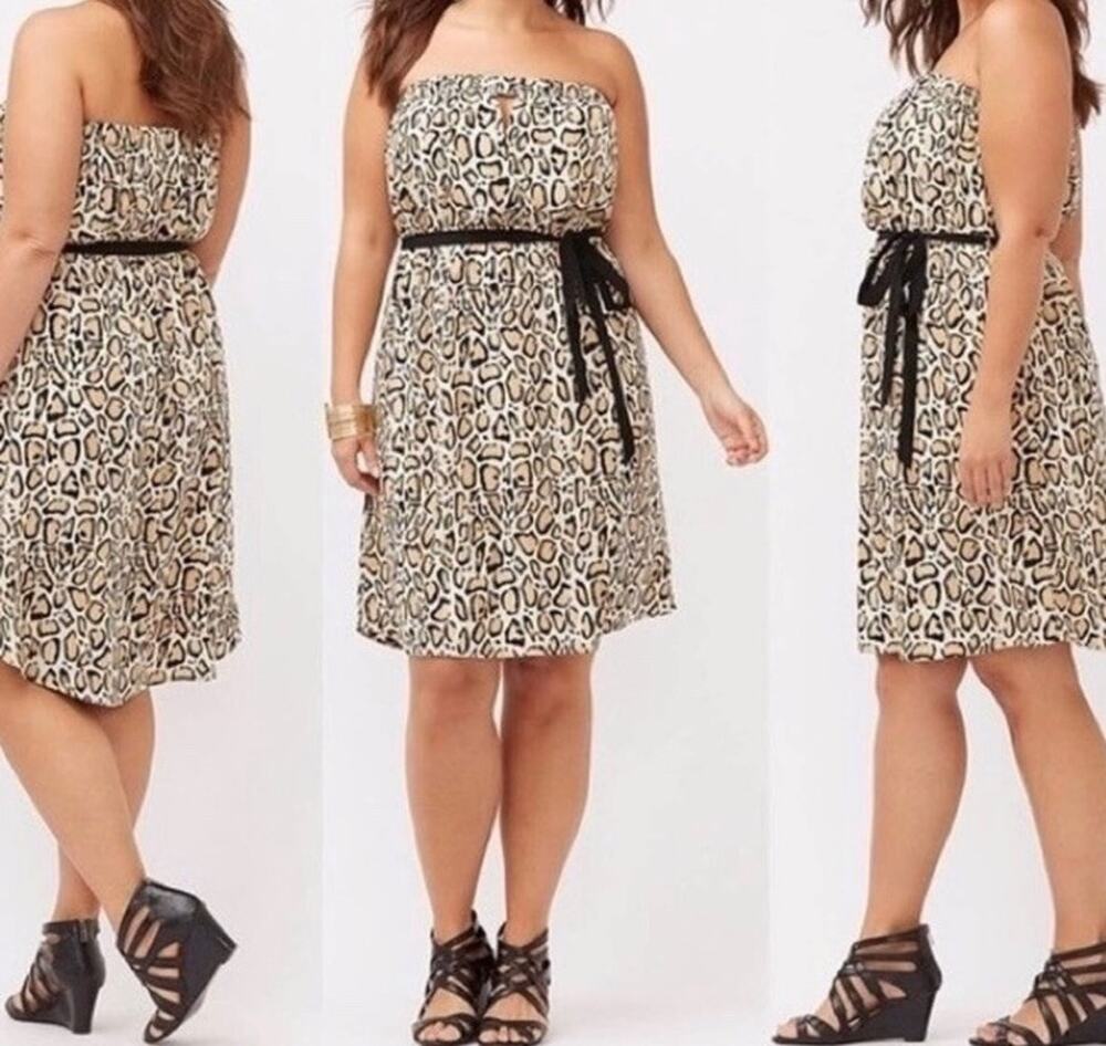 Lane Bryant Leopard Animal Print Casual Summer Dress Womens Plus 24/26 4X NWOT